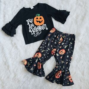 1st Halloween Pumpkin Baby Girls 2pc Set